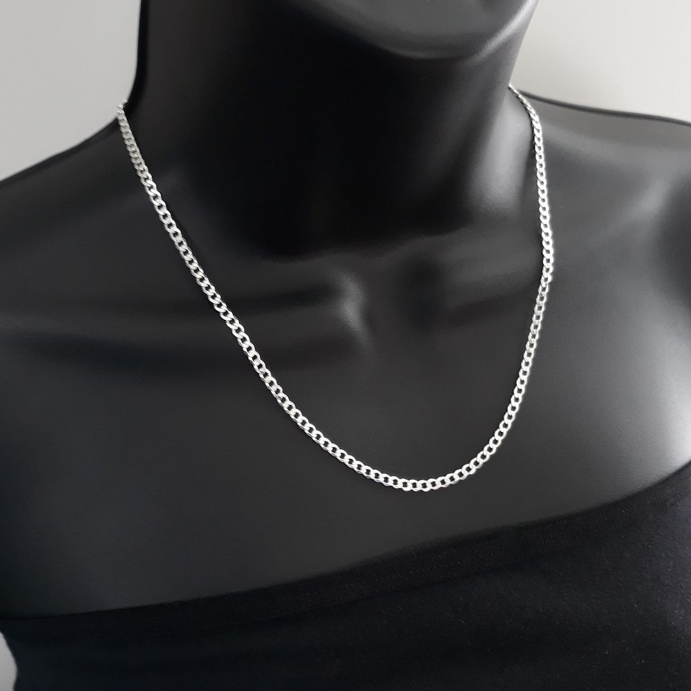 Sterling 925 Silver Cuban Curb Necklace various sizes